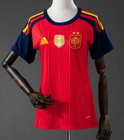 2026 Spain Home 2 star Women Soccer Jersey
